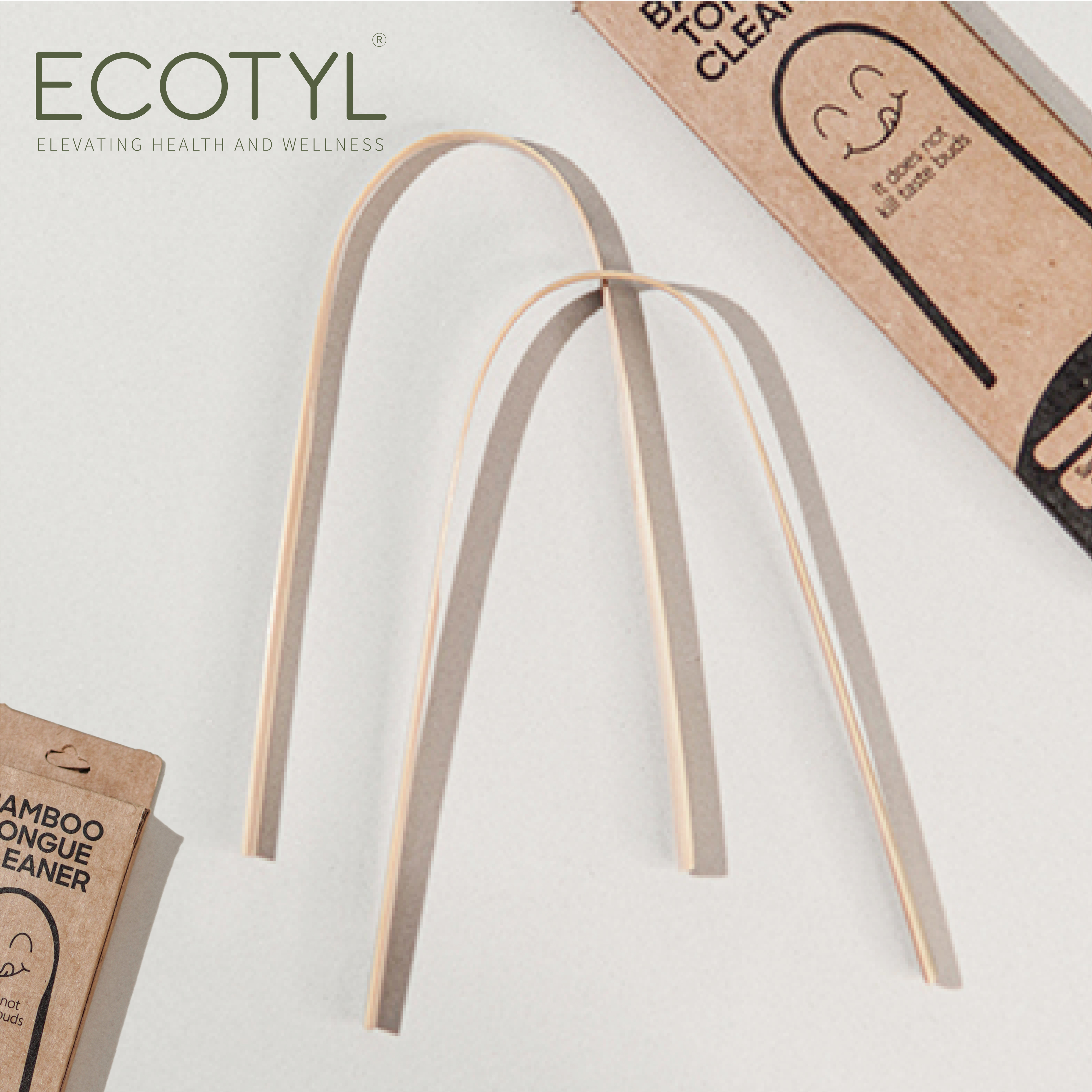 Ecotyl Bamboo Tongue Cleaner | For Oral Hygiene & Fresh Breath | Set of 2